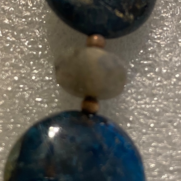 Black Labradorite and Flower Jade Necklace and Earrings Set - Picture 5 of 12